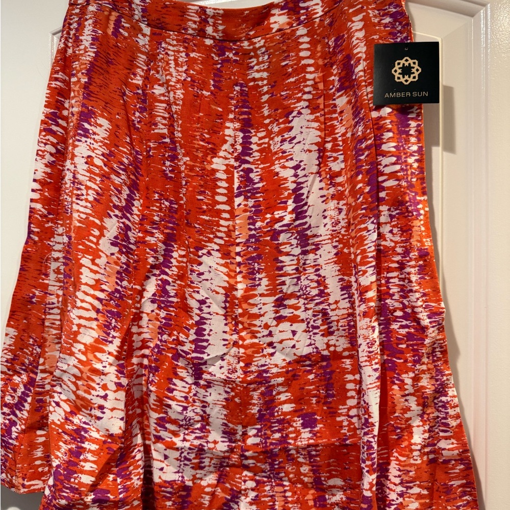 Red and Orange Maxi A-line Skirt for Cocktail